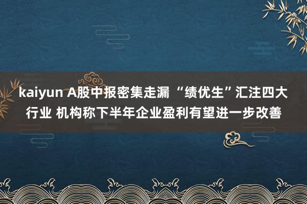 kaiyun A股中报密集走漏 “绩优生”汇注四大行业 机构称下半年企业盈利有望进一步改善