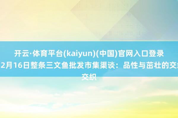 开云·体育平台(kaiyun)(中国)官网入口登录 12月16日整条三文鱼批发市集渠谈：品性与茁壮的交织