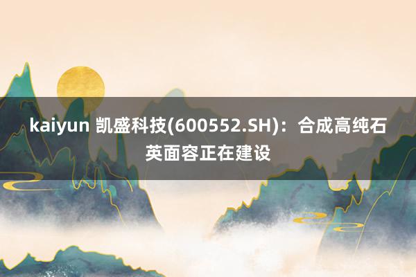 kaiyun 凯盛科技(600552.SH)：合成高纯石英面容正在建设