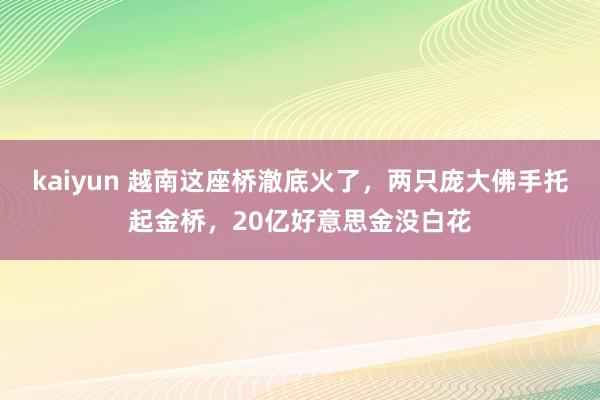 kaiyun 越南这座桥澈底火了，两只庞大佛手托起金桥，20亿好意思金没白花