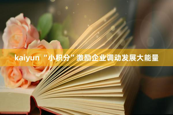 kaiyun “小积分”激励企业调动发展大能量