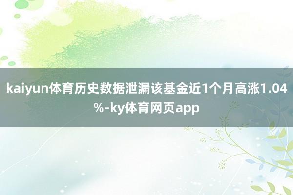 kaiyun体育历史数据泄漏该基金近1个月高涨1.04%-ky体育网页app