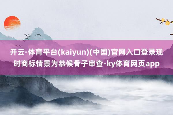 开云·体育平台(kaiyun)(中国)官网入口登录现时商标情景为恭候骨子审查-ky体育网页app